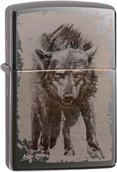 Zippo Wolf Design Black Ice 49073