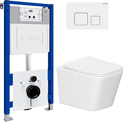 Унитаз Lauter Square 214903 с кнопкой 219702F (квадратная, белый)