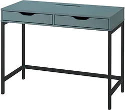 Офисный стол Mio Tesoro Ингар D 100 (серо-бирюзовый/черный)