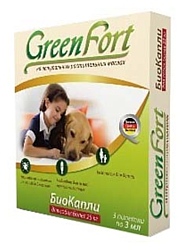 GreenFort БиоКапли от блох для собак более 25 кг (3 пипетки)