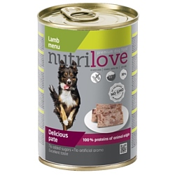 Nutrilove (0.4 кг) 1 шт. Dogs - Delicious pate - Lamb menu