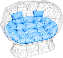 M-Group Лежебока 11190103 (на подставке с белым ротангом/голубая подушка)