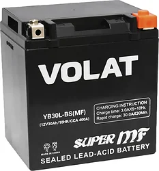 Аккумулятор для мотоцикла VOLAT YB30L-BS(MF) R+ (30Ah) Аккумулятор для мотоцикла VOLAT YB30L-BS(MF) R+ (30Ah)