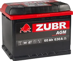 Автомобильный аккумулятор Zubr AGM R+ L2 (60Ah, 630A)