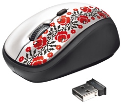 Trust Yvi Wireless Mouse Ukrainian style flower White USB