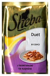 Sheba (0.085 кг) 24 шт. Duet с телятиной и курицей в соусе