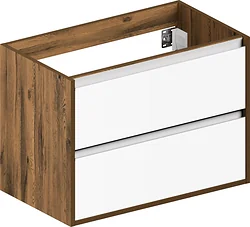 Тумба под умывальник ЗОВ Парма 80 P80LA0MWMC1A (аттик/белый матовый/алюминий)