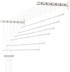 Сушилка для белья Comfort Alumin Group Универсальное крепление телескопическая Лифт 6 прутьев 120-200см (алюминий/белый)