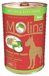 Molina Консервы для собак Цыпленок с яблоком в нежном соусе (0.4 кг) 1 шт.