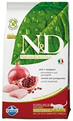 Корм для кошек Farmina N&D Grain-Free Feline Chicken & Pomegranate Neutered (1.5 кг)