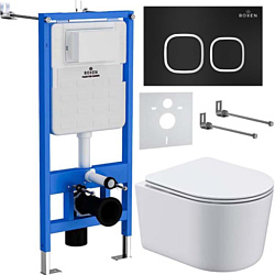 Унитаз Roxen Simple Compact в комплекте с инсталляцией StounFix Slim 6 в 1 917914 (кнопка: черный матовый) Унитаз Roxen Simple Compact в комплекте с инсталляцией StounFix Slim 6 в 1 917914 (кнопка: черный матовый)