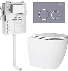 Унитаз Roxen Antares в комплекте с инсталляцией Attach 5 в 1 966921 (кнопка: серый бетон)
