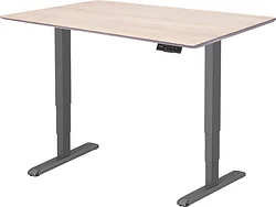 Стол для работы стоя ErgoSmart Wooden Unique Ergo Desk 1300х750х27 мм (скошенный край, дуб беленый/черный)