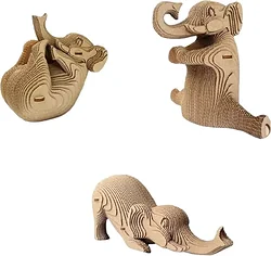 Сборная модель QBRIX Три слоника 3D 20035