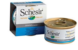 Schesir (0.085 кг) 1 шт. Кусочки в собственном соку. Тунец натуральный. Консервы для кошек