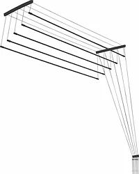 Сушилка для белья Comfort Alumin Group Потолочная 5 прутьев Black Diamond 260 см (алюминий)