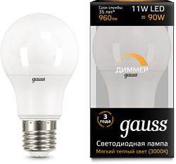 Gauss LED A60 11W 3000K E27 102502111-D