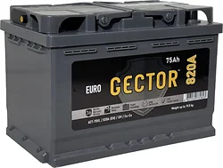 Автомобильный аккумулятор Gector 75 R (75Ah)