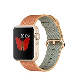 Apple Watch Gold 38mm Gold with Gold/Red Woven Nylon (MMF52)