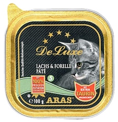 ARAS (0.1 кг) 1 шт. Premium Pate Deluxe для кошек - Семга и форель