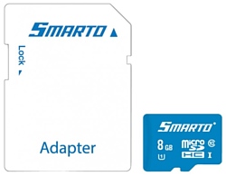 Smarto microSDHC Class 10 UHS-I U1 8GB + SD adapter
