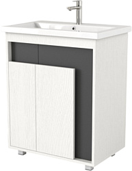 Тумба под умывальник Дабер 015 70 Т15.7.0.20 (белый древесный/серый)