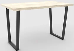 Кухонный стол Hype Mebel Трапеция 125x75 (черный/древесина белая)