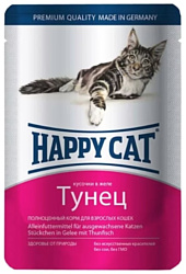 Happy Cat (0.1 кг) 24 шт. Кусочки в желе. Тунец