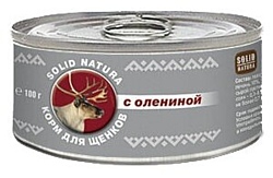 Solid Natura (0.1 кг) Фаршевое консервированное питание для щенков с олениной