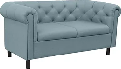 Прямой диван Brioli Винчестер двухместный (J14/голубой)