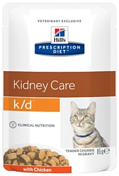 Hill's (0.085 кг) 1 шт. Prescription Diet K/D Feline with Chicken wet