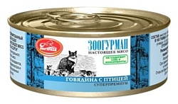 Зоогурман Мясное ассорти для кошек Говядина с птицей (0.100 кг) 24 шт.