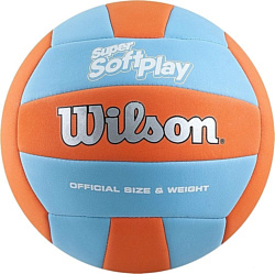 Wilson Super Soft Play Volleyball (5 размер, оранжевый/голубой)