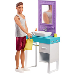 Barbie Ken and Bathroom Playset FYK53