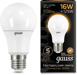 Лампочка Gauss LED A60 16W 3000K E27 102502116