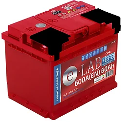 Автомобильный аккумулятор E-Lab 6СТ-60R + EFB (60Ah)