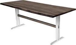 Кухонный стол Buro7 Двутавр 180 (с обзолом, дуб мореный/белый)