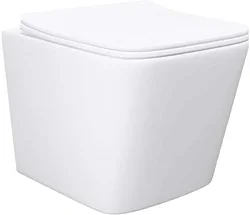 Унитаз Lauter Square с жестким сиденьем Soft Close 214903 + Breez 21GN7071CH (скрытое крепление)