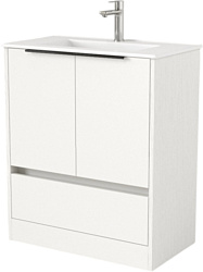 Тумба под умывальник Дабер 017 70 Т17.7.0.5Ч (белый древесный/ручка черная)