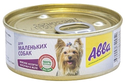 Авва Консервы для маленьких собак - мясное ассорти кусочки в желе (0.1 кг) 1 шт.