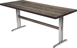 Кухонный стол Buro7 Двутавр 180 (классика, дуб мореный/серебро)