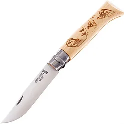 Складной нож Opinel N°8 нержавеющая сталь (бук, горный велосипед)