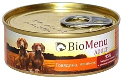 BioMenu (0.1 кг) 1 шт. Adult консервы для собак с говядиной и ягненком
