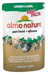 Almo Nature (0.055 кг) 1 шт. Green Label Raw Pack Adult Cat Chicken Breast