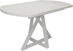 Кухонный стол Дабер 017 раздвижной С17Р.13.1.10 (опора металл белый/древесина белая)