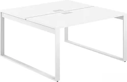 Стол для работы Norden 140x143.8x75 AG.135.WH.L.72.WH (белый/серебристый/белый)