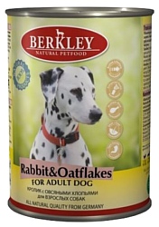 Berkley (0.4 кг) 6 шт. Паштет для собак. Кролик с овсяными хлопьями