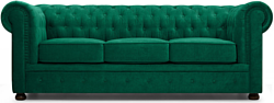 Divan Честер-3 (без механизма, велюр, зеленый velvet emerald)