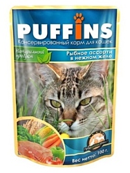 Puffins (0.1 кг) 1 шт. Рыбное ассорти в нежном желе