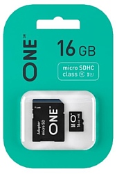 One microSDHC Class 10 UHS-I U1 16GB + SD adapter